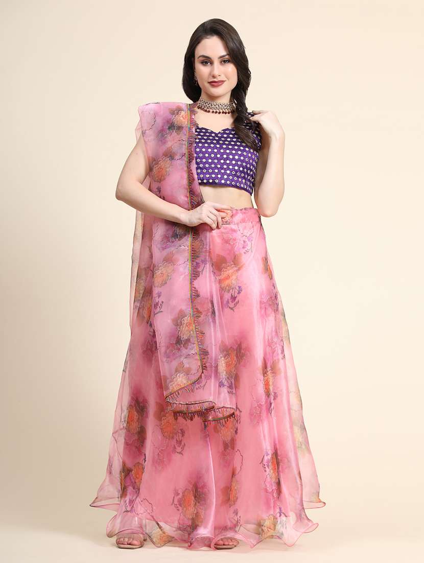 Floral Printed Lehenga Choli With Dupatta