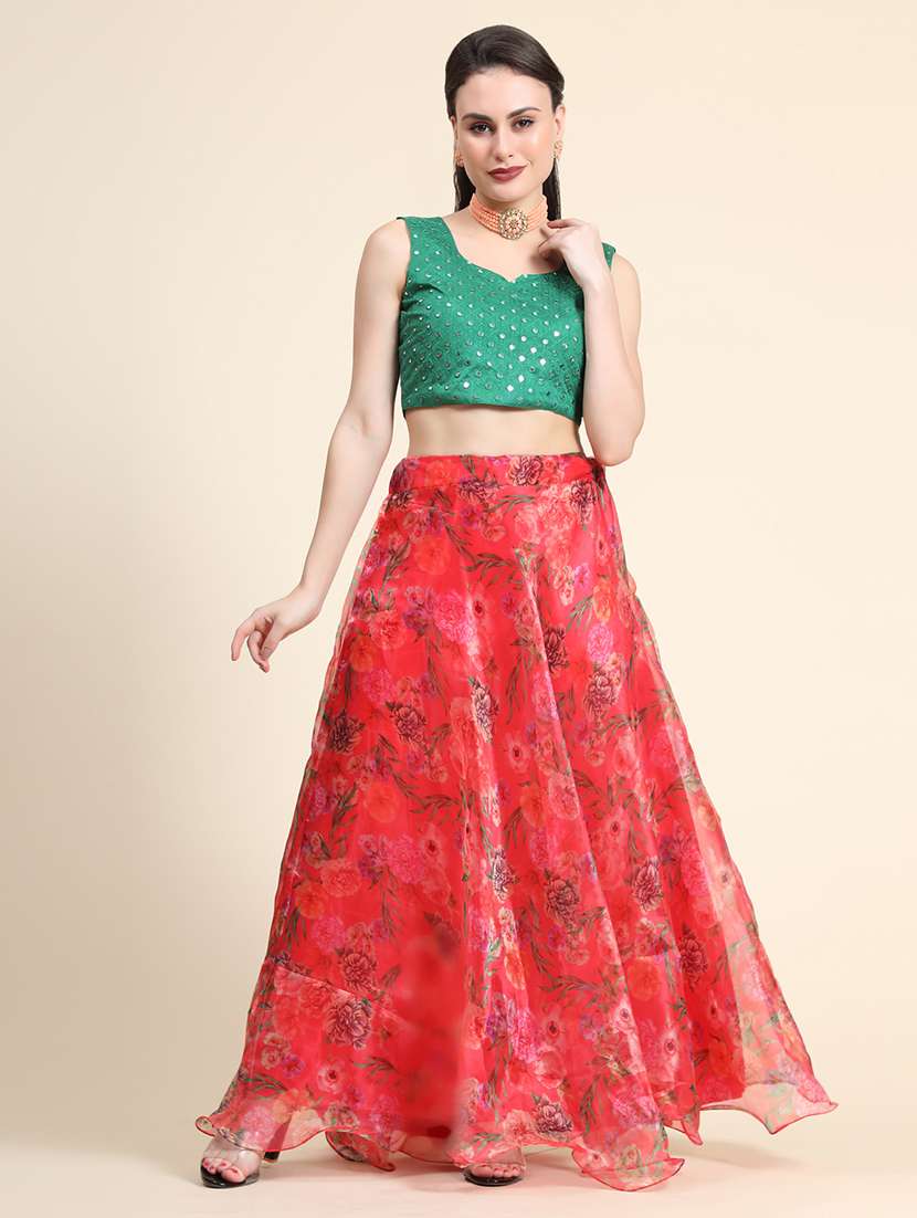 Floral Printed Lehenga Choli With Dupatta