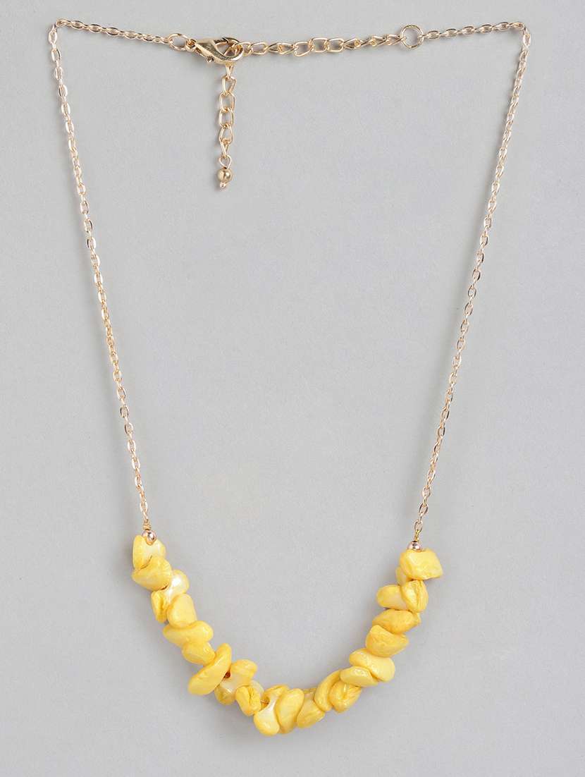 Yellow Metal Choker Necklace