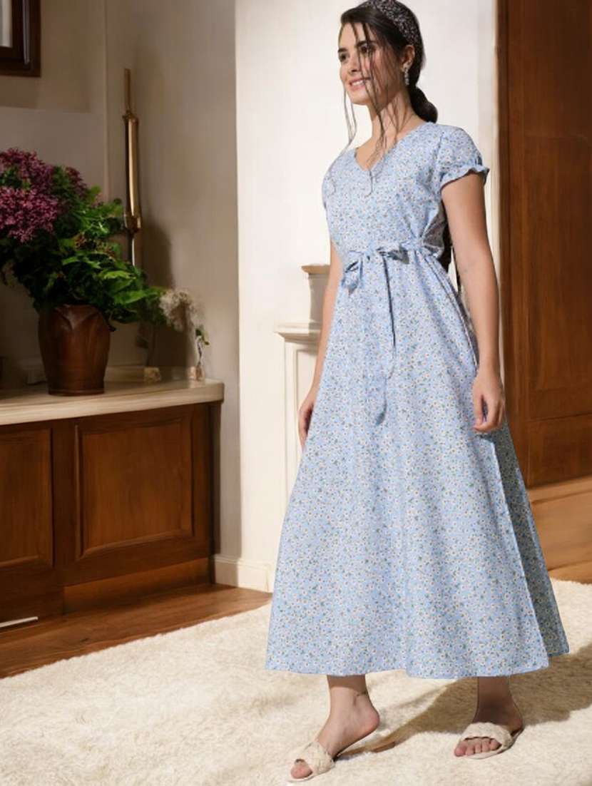 Women's Fit & Flare Self Design Dress