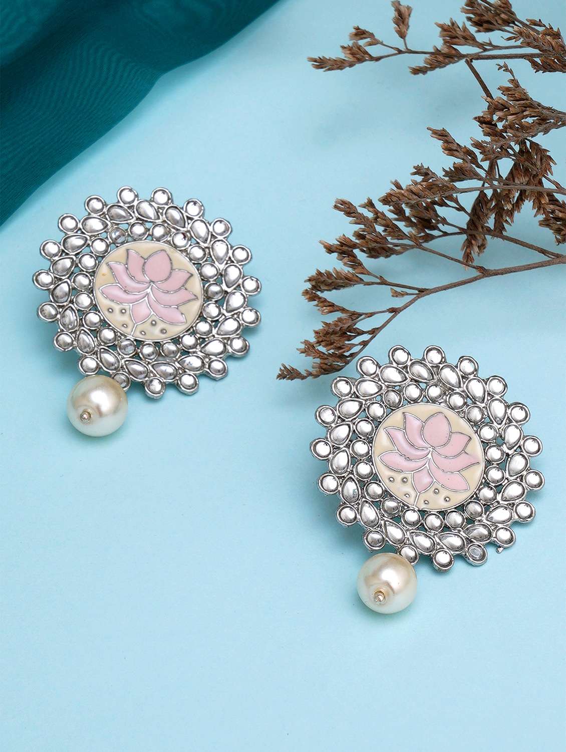 Women Pink Classic Studs Earrings