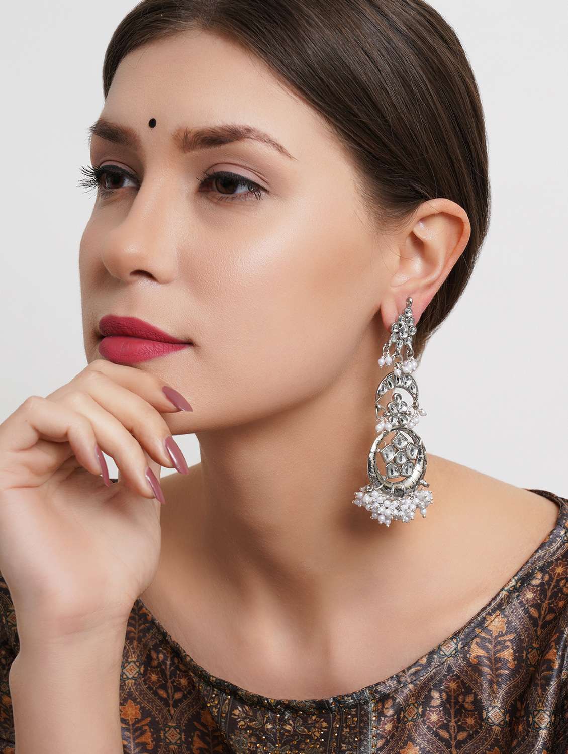 Silver Metal Earring