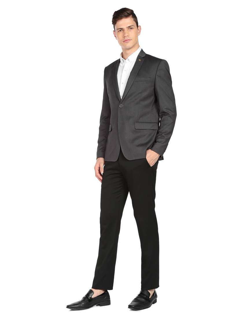 Solid Single Breasted Formal Blazer