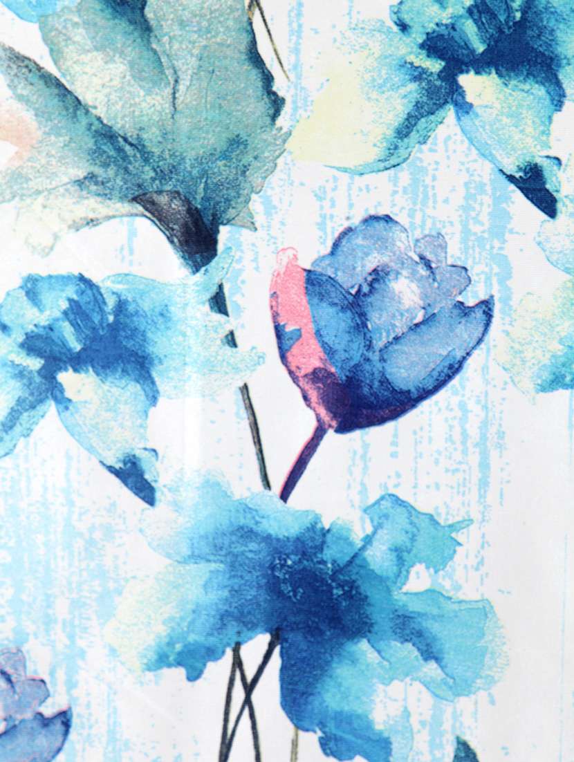 Home Sizzler Abstract Flower Polyester Semi Transparent Curtains