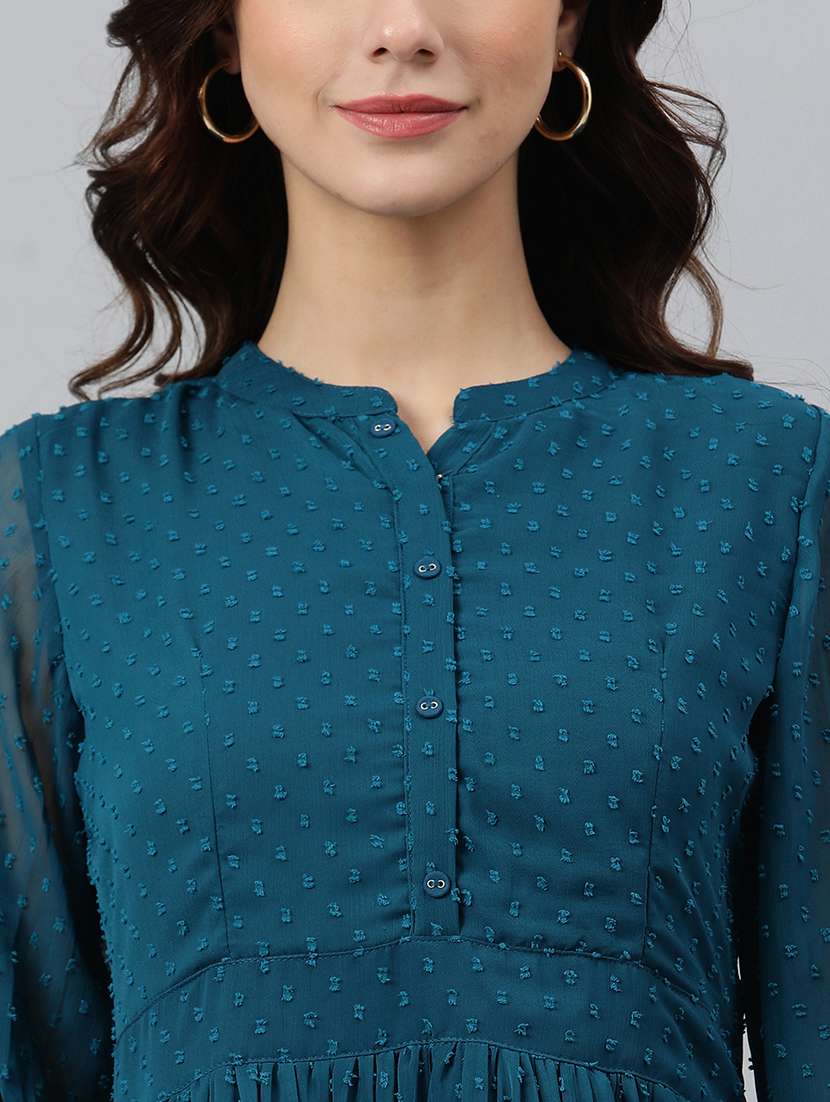Women's Fit & Flare Self Design Dress