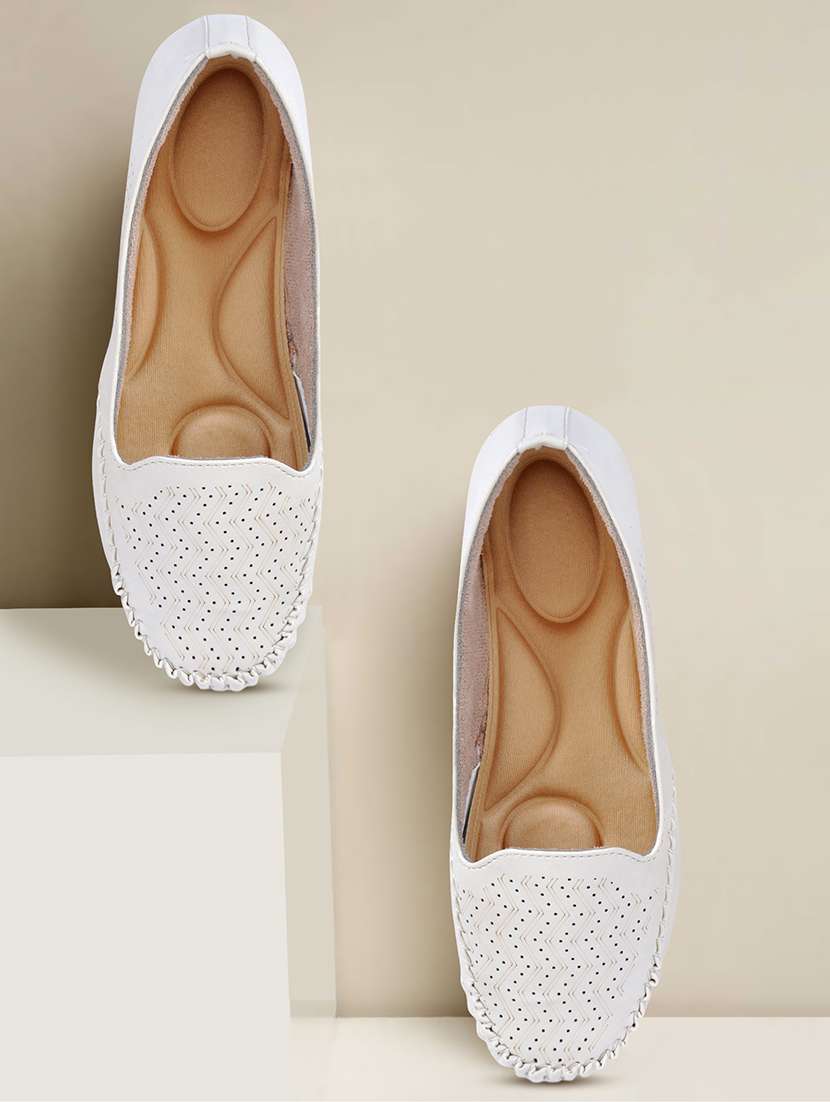White Slip On Ballerina
