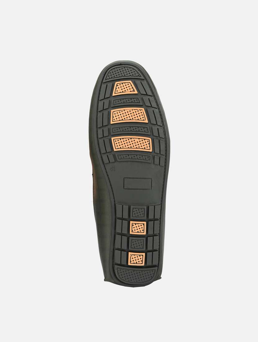 Green Synthetic Slip On Loafers
