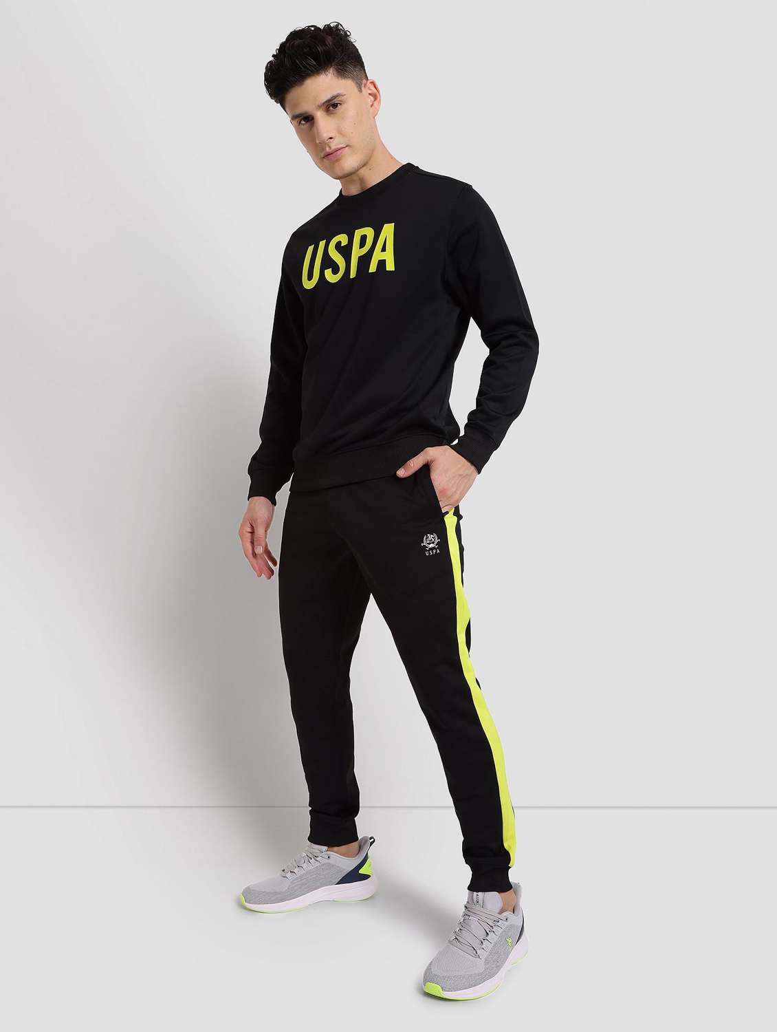 Black Polyester Joggers Track Pant