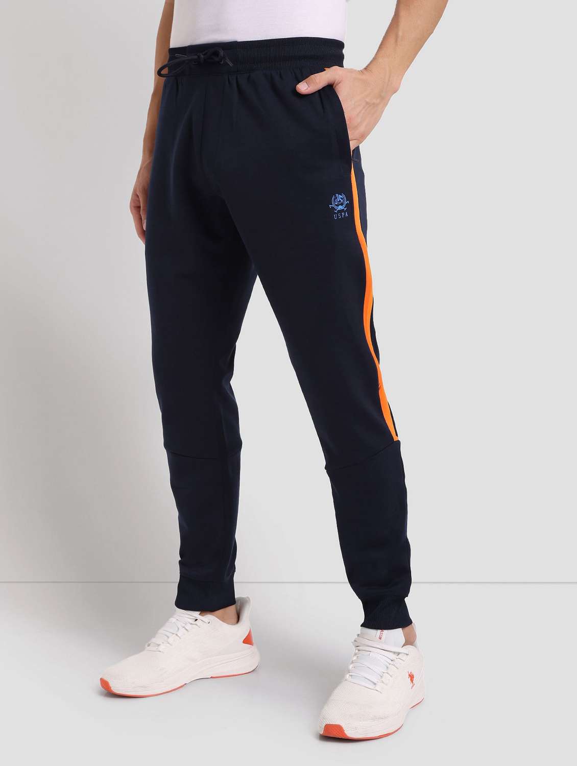 Blue Polyester Joggers Track Pant