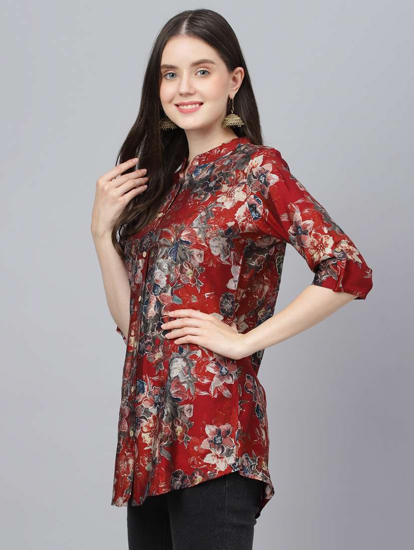Women's A Line Mandarin Neck Top
