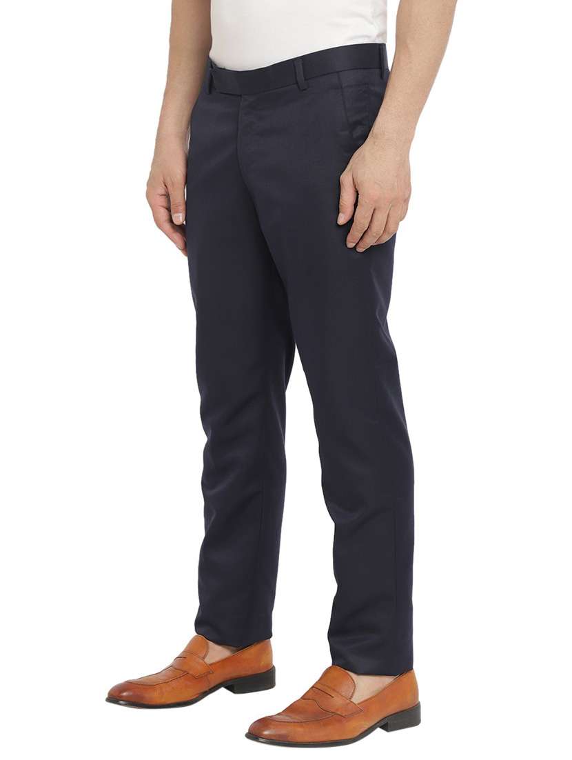 Blue Cotton Formal Trouser