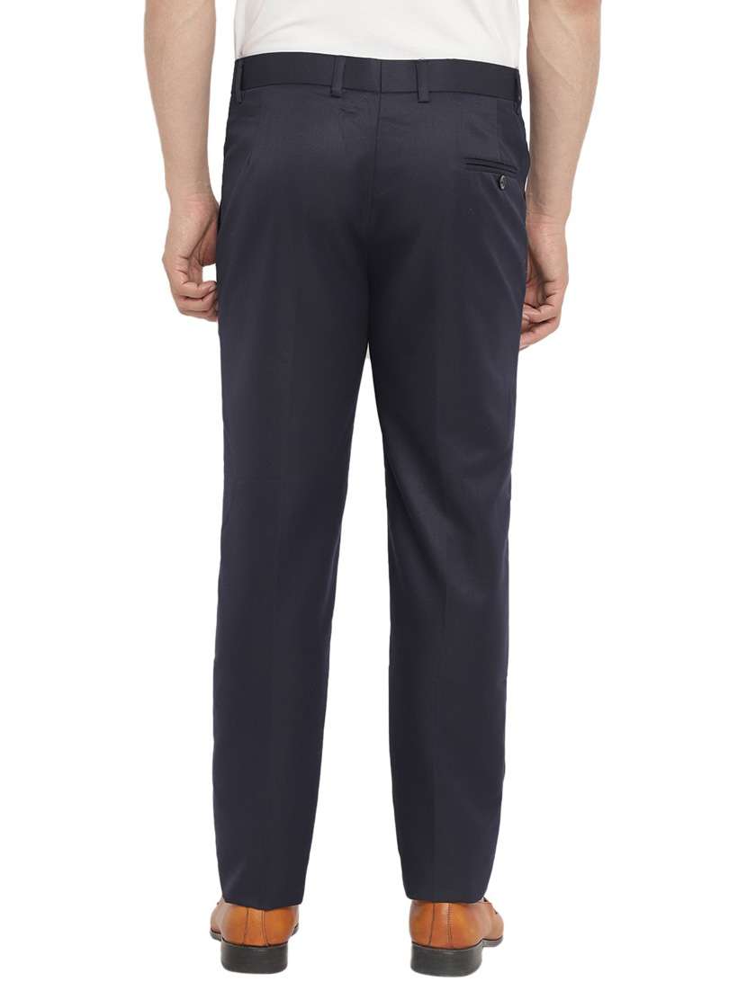Blue Cotton Formal Trouser