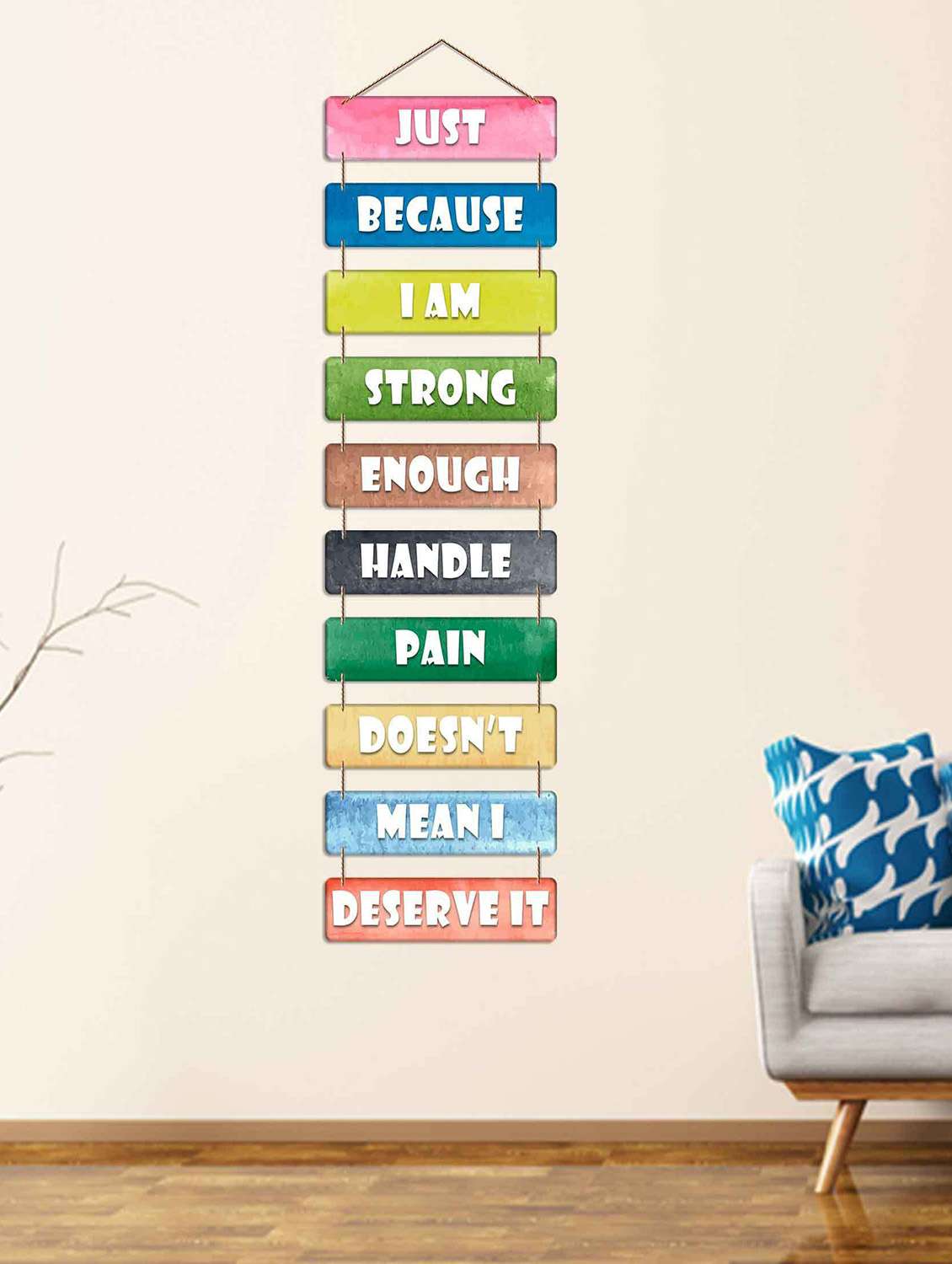 Positive Quotes Mdf Wooden Wall Hanging Decorative Item For Home (Wh 5904n)