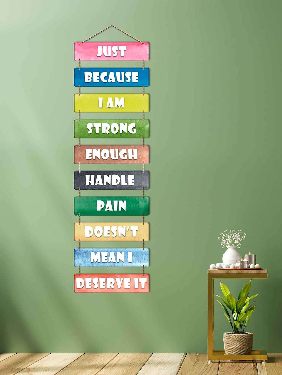 Positive Quotes Mdf Wooden Wall Hanging Decorative Item For Home (Wh 5904n)