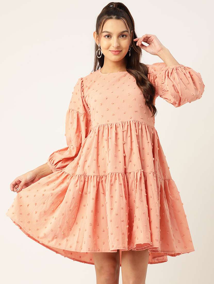 Women's Tiered Dress Swiss Dots Dress