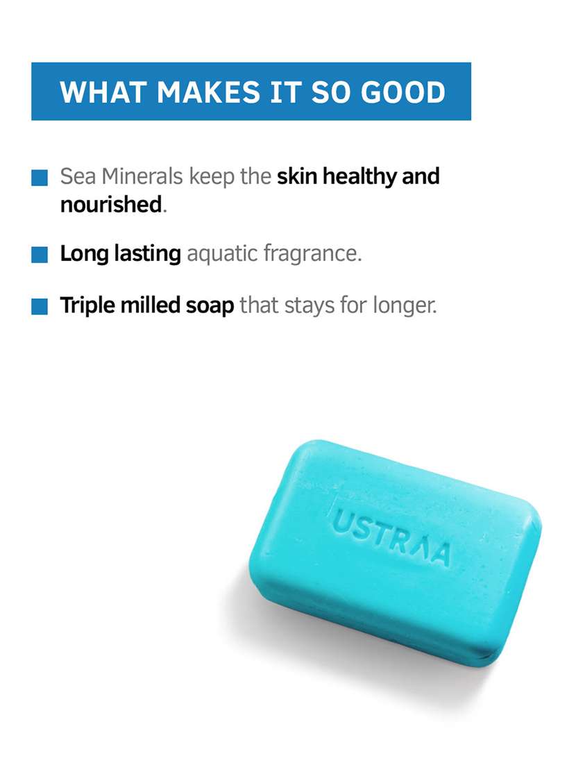 Ustraa Deo Soap Sea Minerals 100g (Pack Of 8)