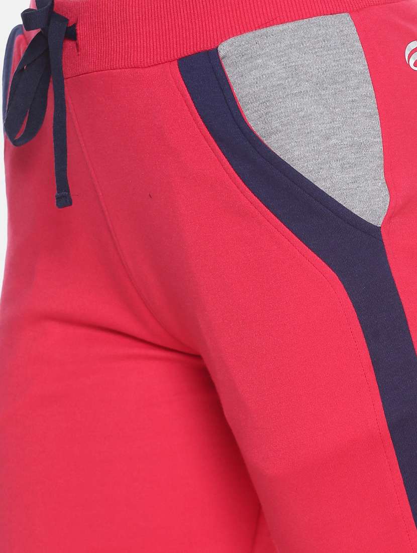 Pink Cotton Blend Track Pant