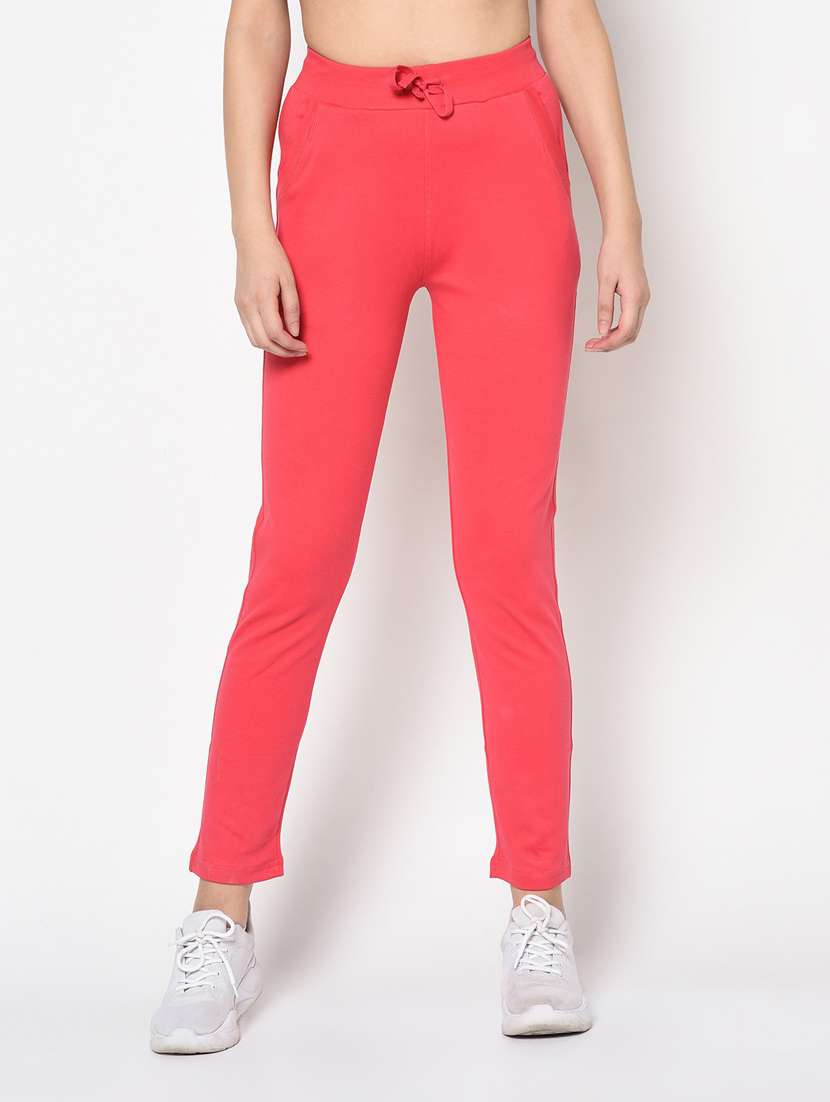 Coral Cotton Blend Track Pant