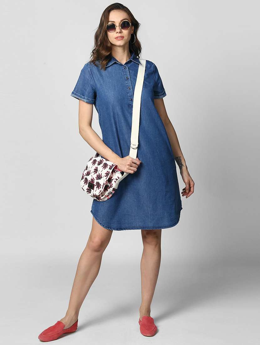 Women's Shirt Solid Dress