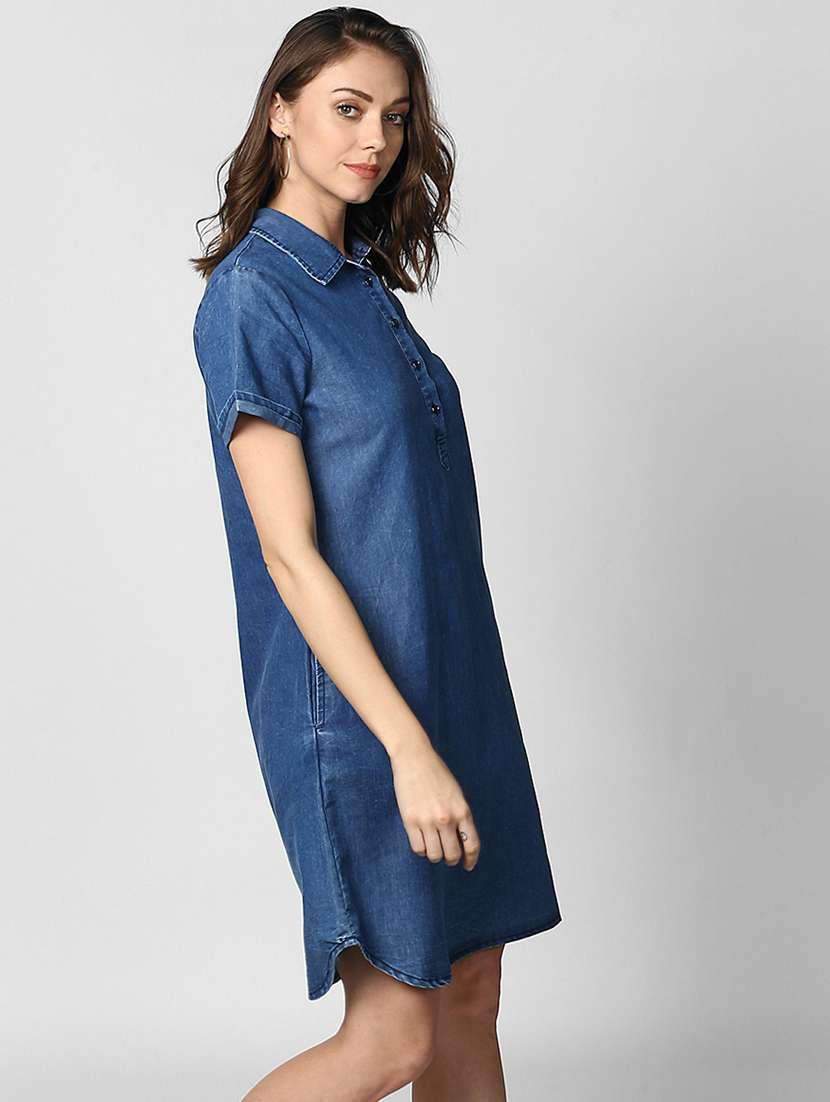 Women's Shirt Solid Dress
