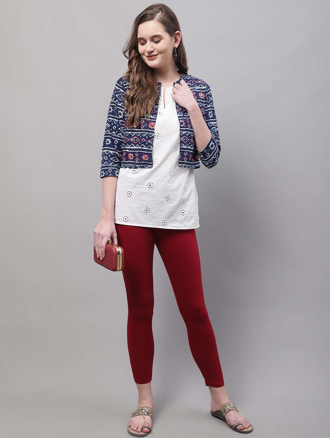 Red Cotton Leggings