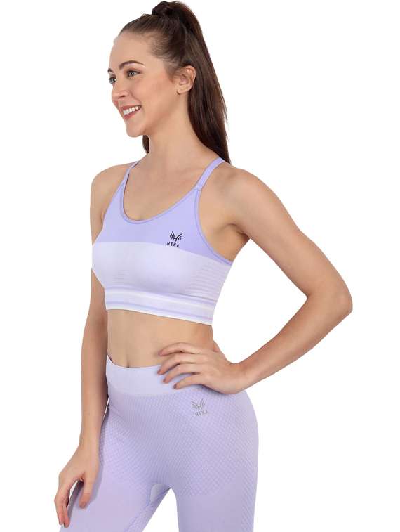 Blue Nylon Sports Bra