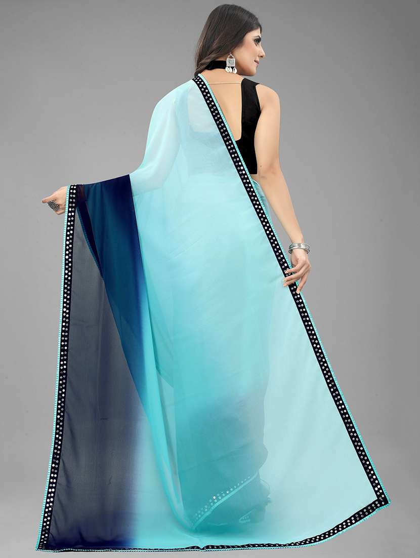Women Ombre Bodered Saree With Blouse