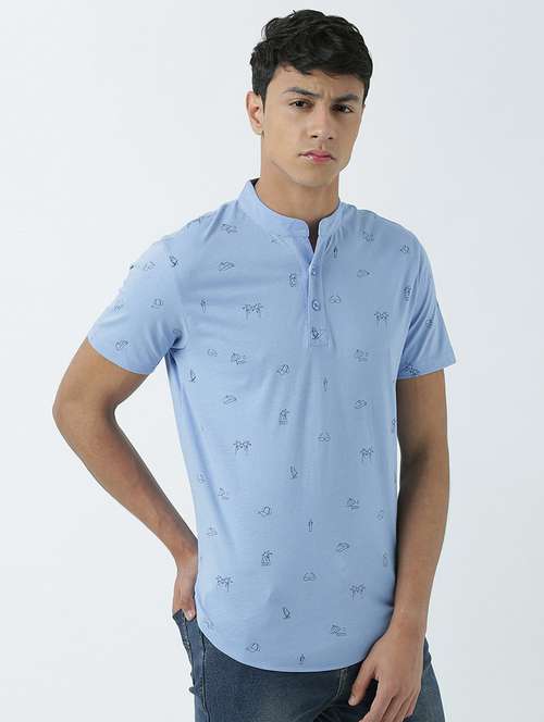 Heniey Neck Printed Regular T Shirt