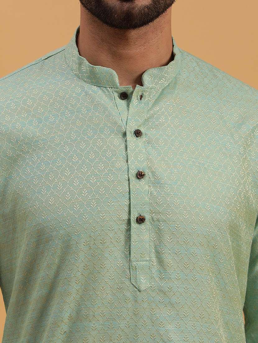Men Self Design Kurta Churidar Ethnic Wear Set