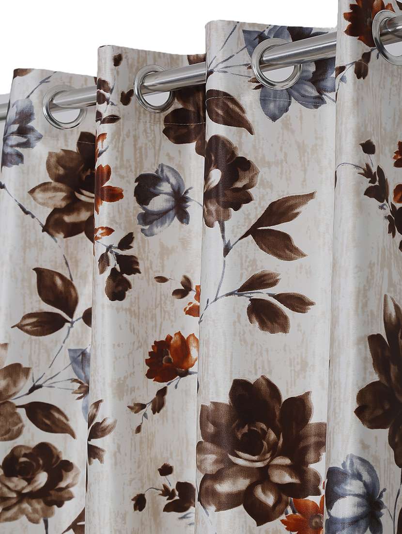 Home Sizzler 2 Piece Windflower Floral Eyelet Polyester Door Curtains