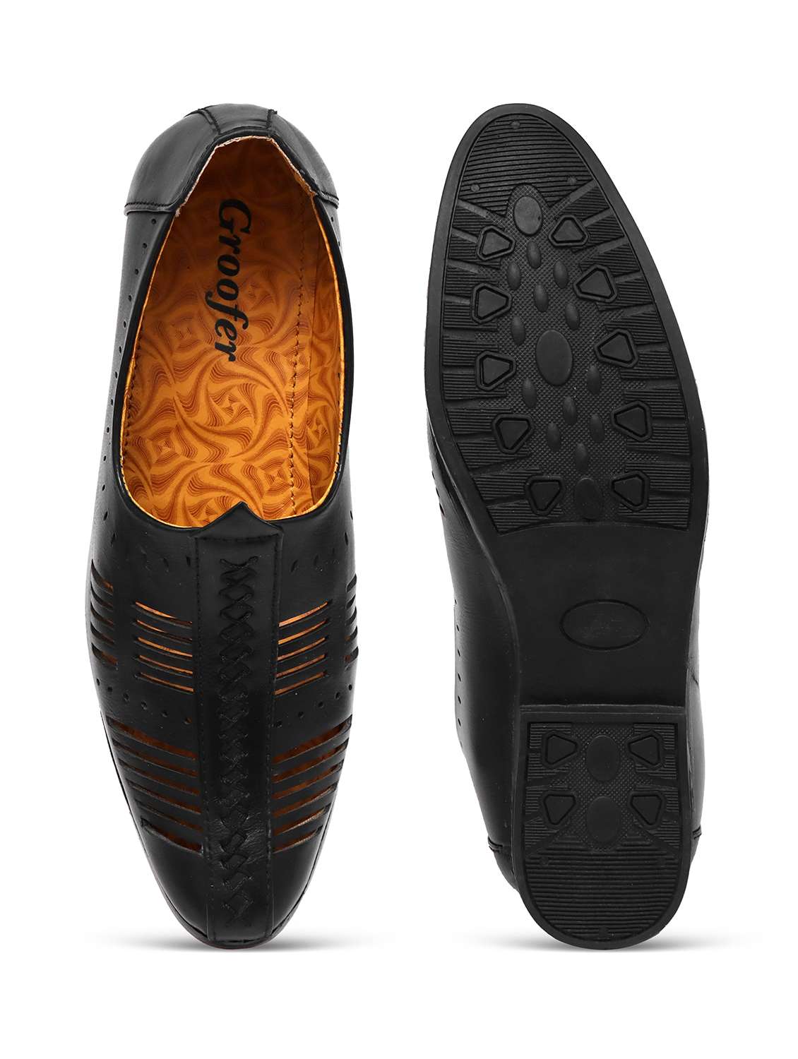 Men Black Slip On Juti
