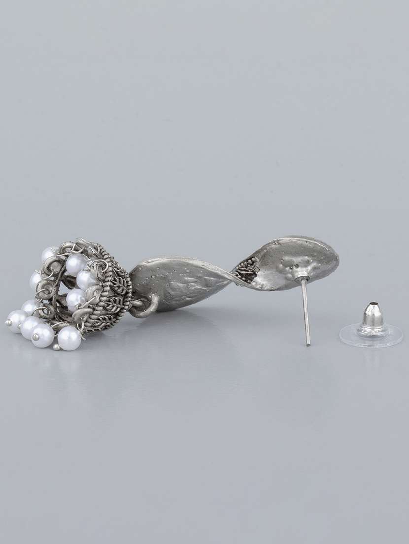 Silver Alloy Jhumka Earring
