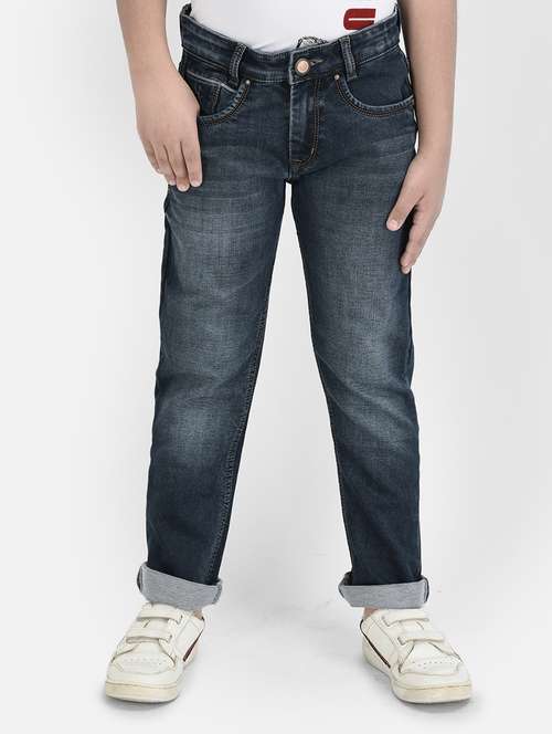 Boy's Plain Slim Fit Jeans