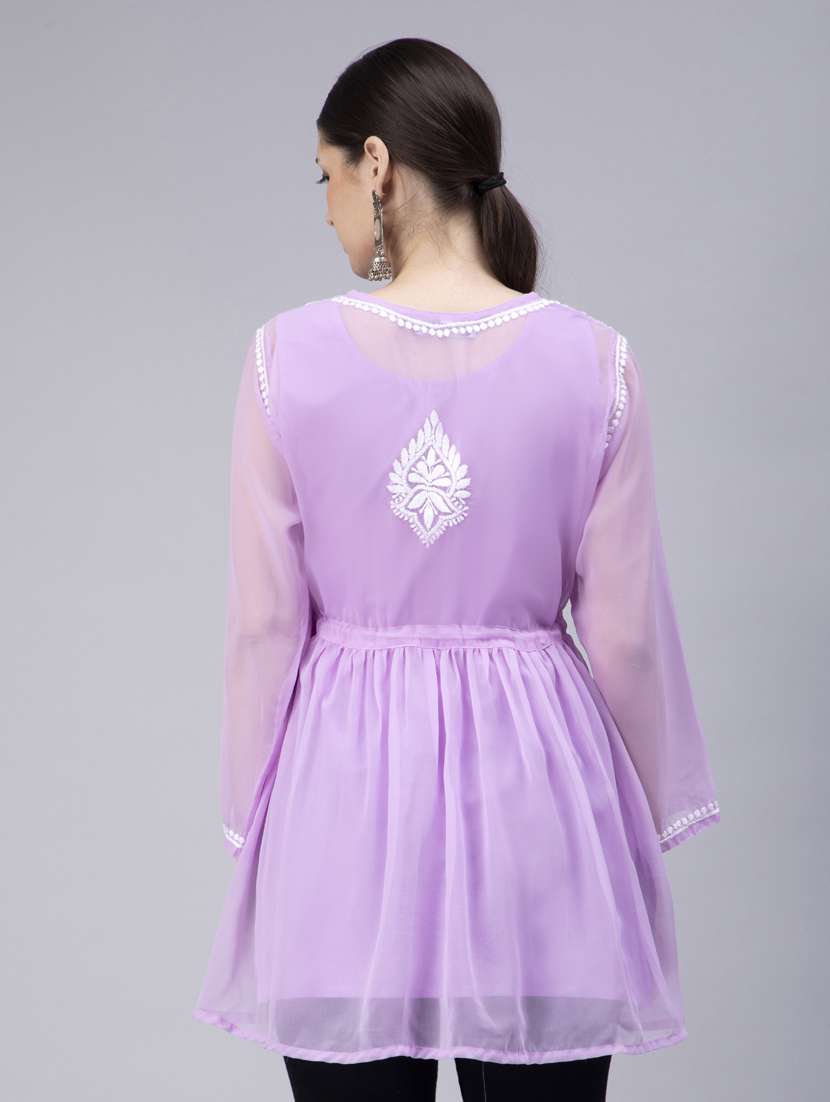 Chikankari Georgette Short Kurti