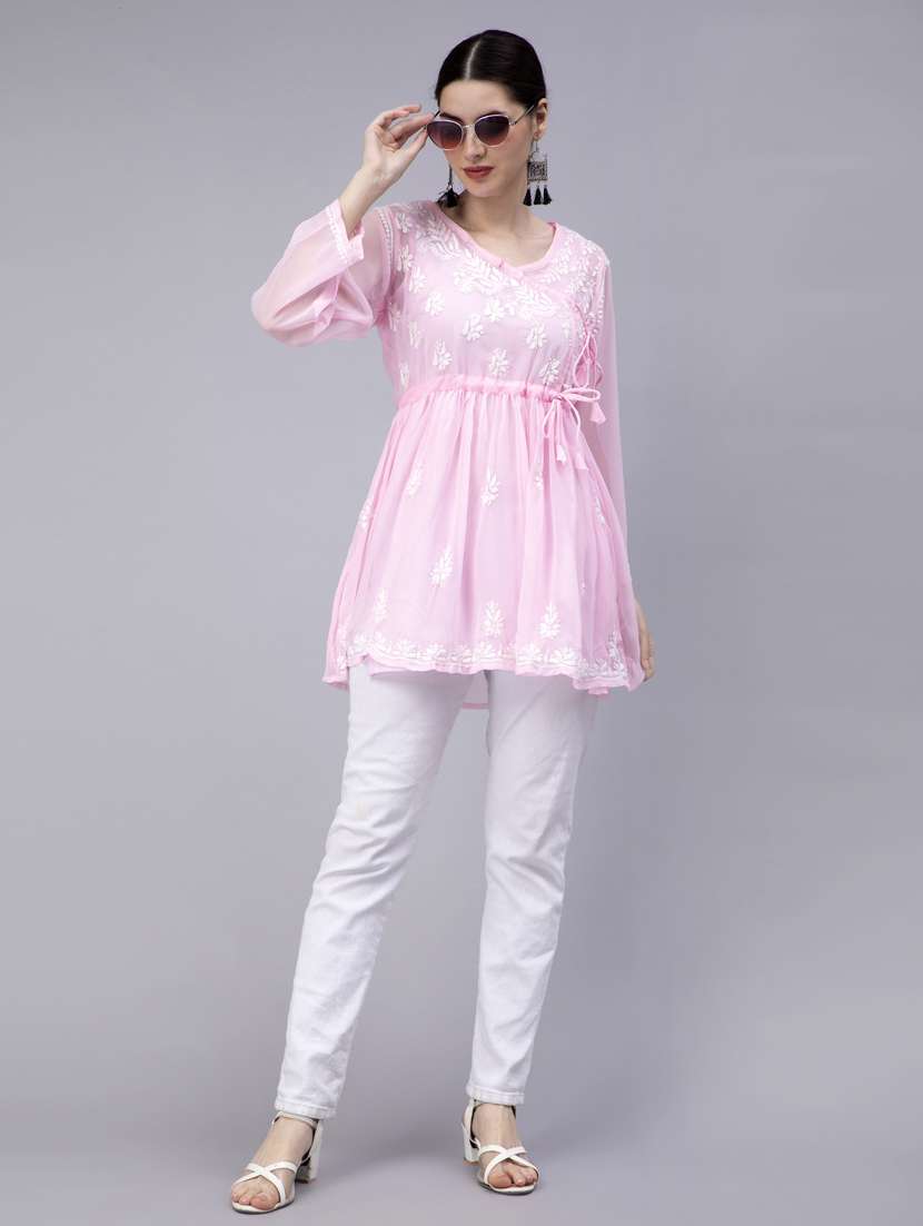 Chikankari Georgette Short Kurti