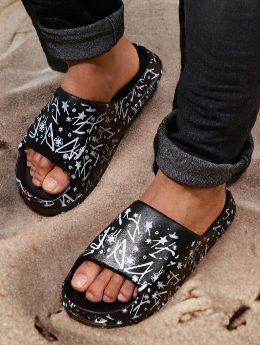 Black Eva Slip On Flip Flops