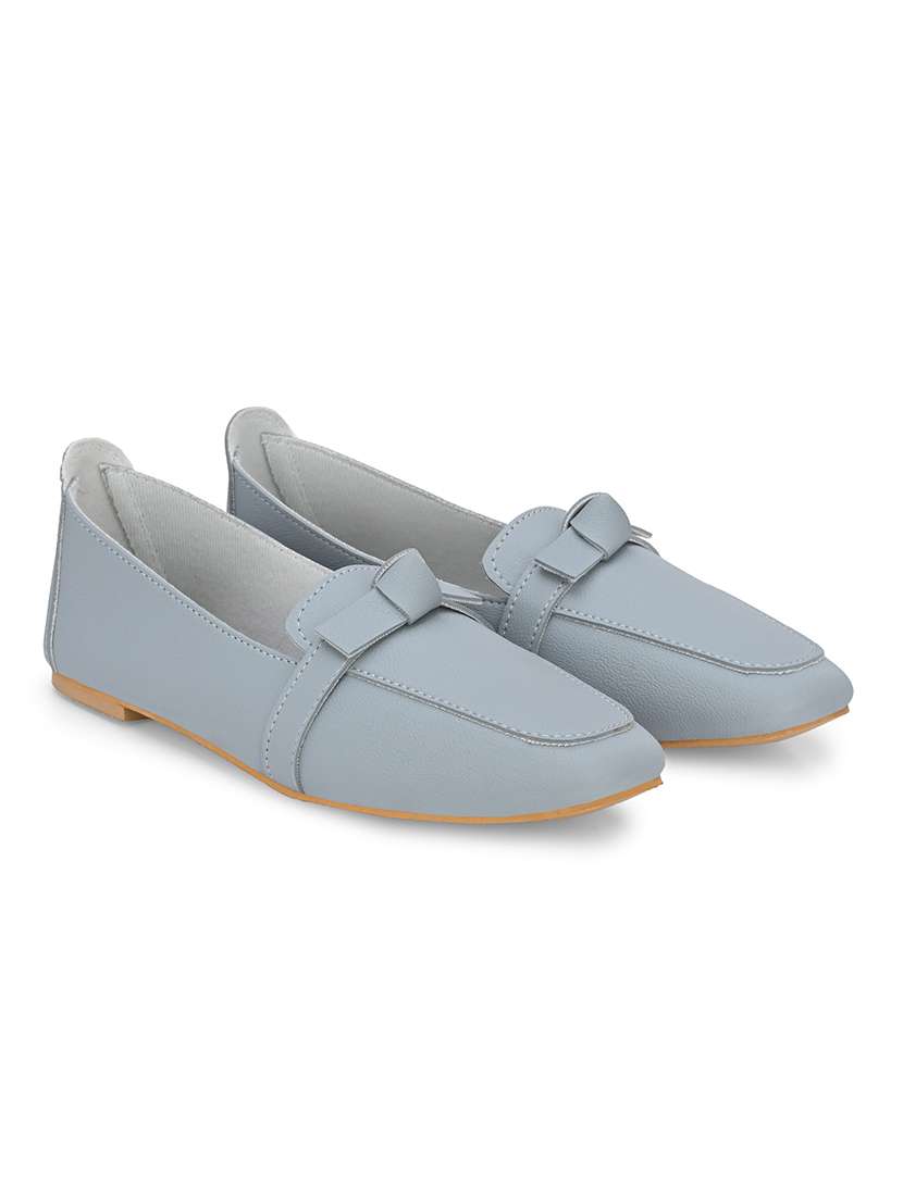 Grey Synthetic Slip On Loafers