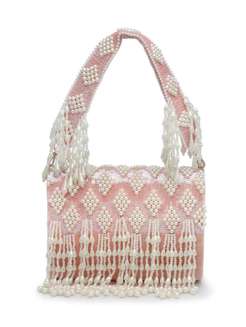 Pink Velvet Fold Over Clutch
