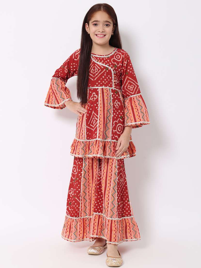 Bandhani Kurta Sharara Set