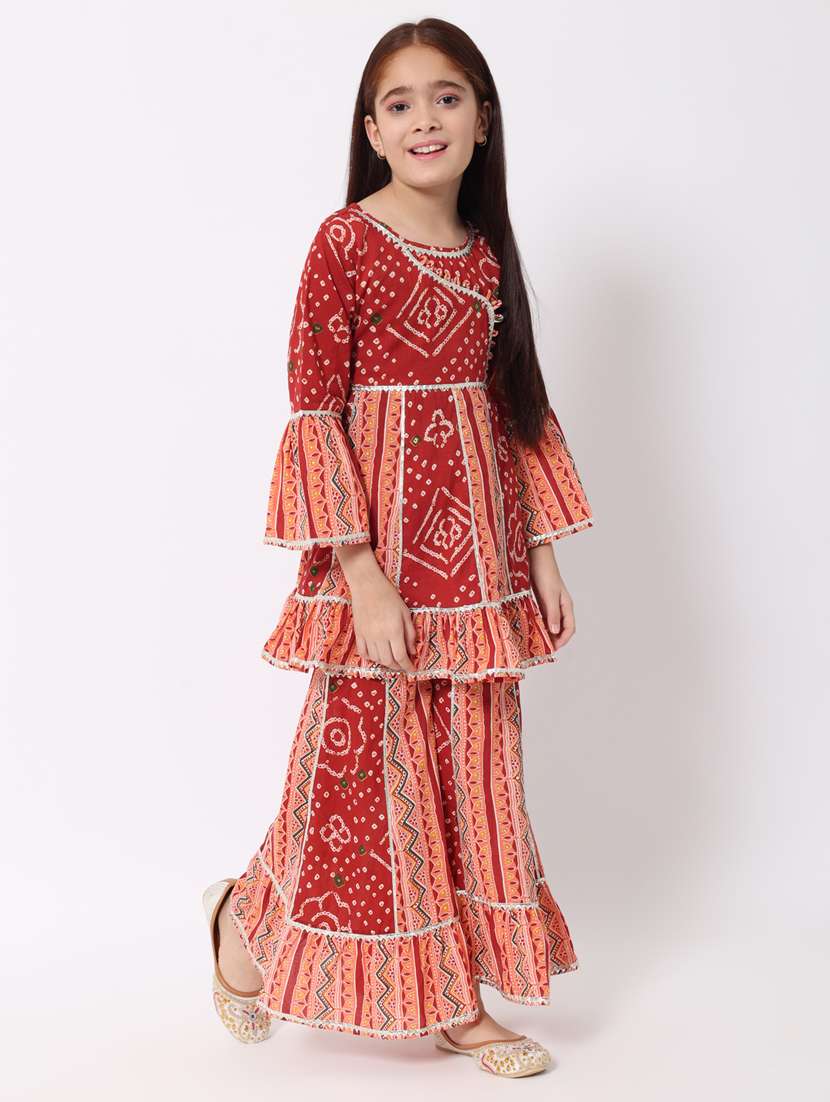 Bandhani Kurta Sharara Set