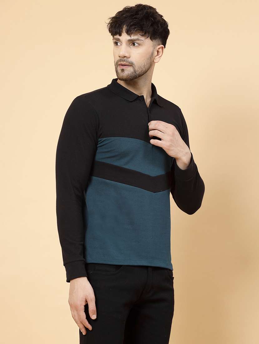 Men Color Block Polo T Shirt