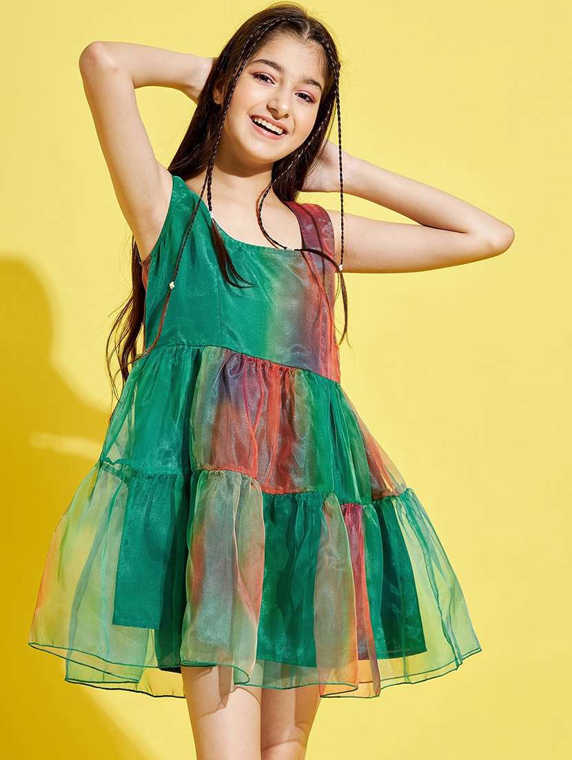 Girls Square Neck Sleeveless Frock