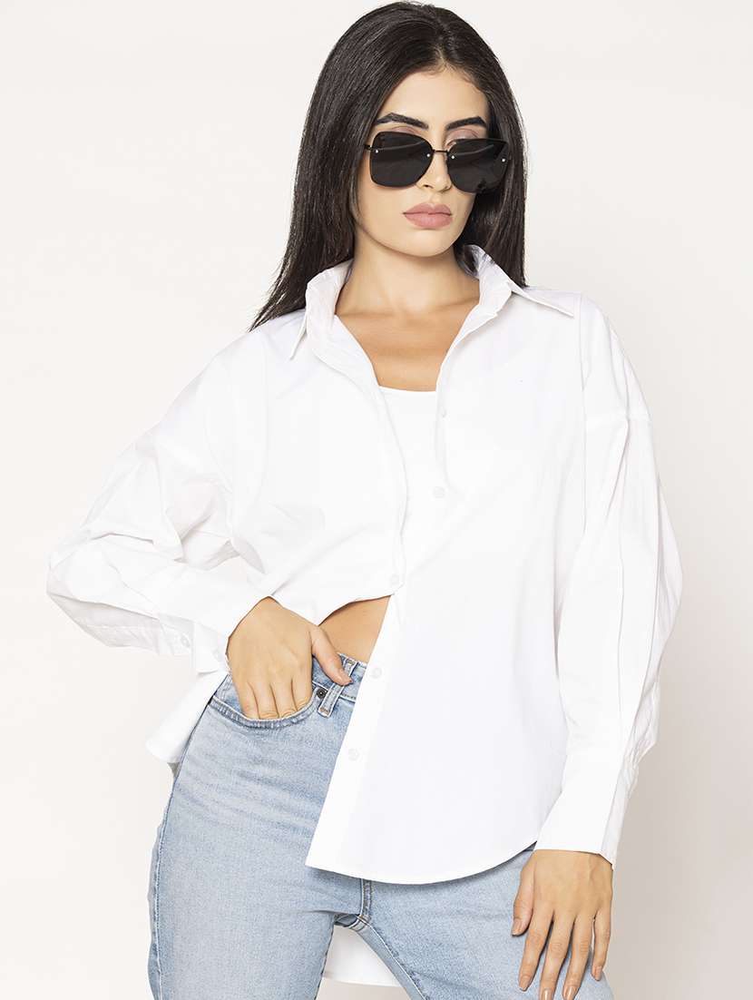 Women Solid Oversized Shirt