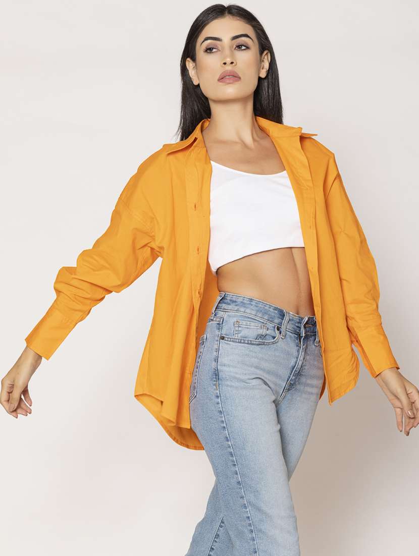 Women Solid Oversized Shirt