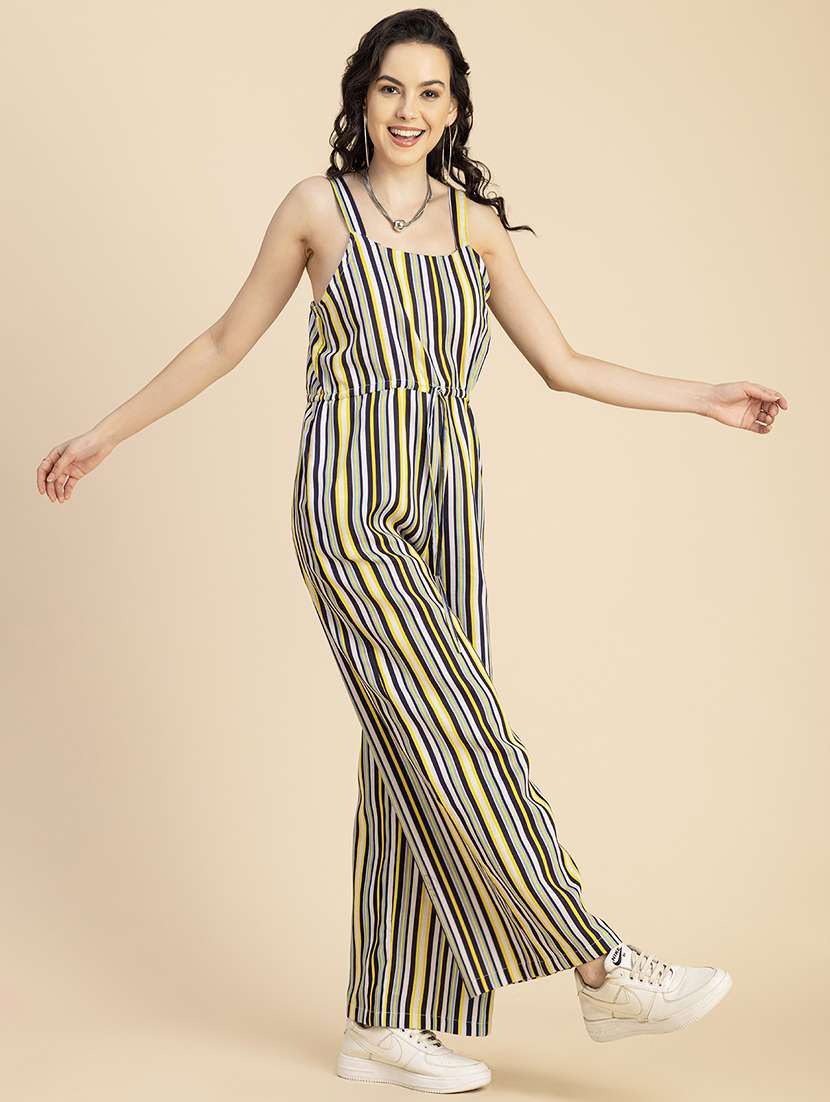Women Striped Full Length Jumpsuit