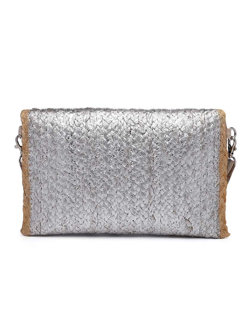 Silver Embellished Sling Bag