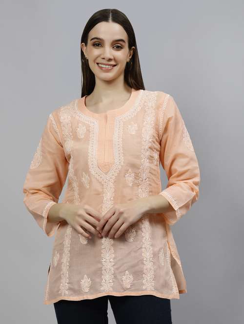 Women Three Quarter Sleeve Straight Kurti