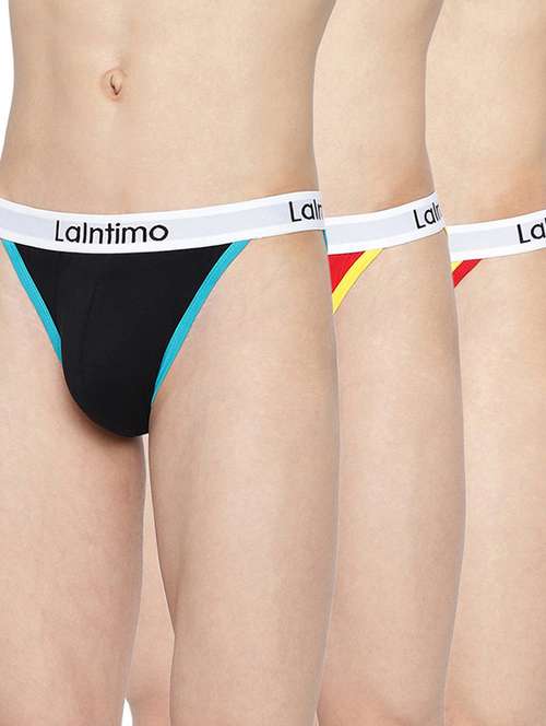 Pack Of 3 Solid Thongs