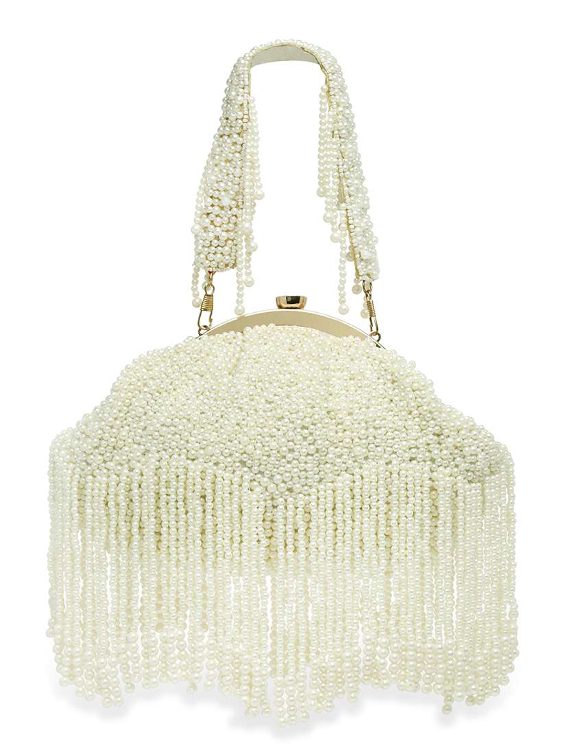 Embellished Faux Silk Box Clutch