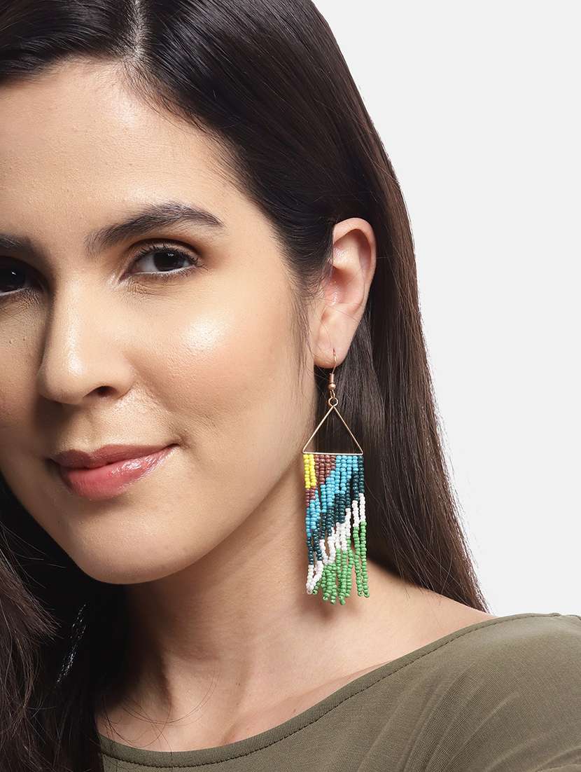 Multi Colored Metal Drop Earring